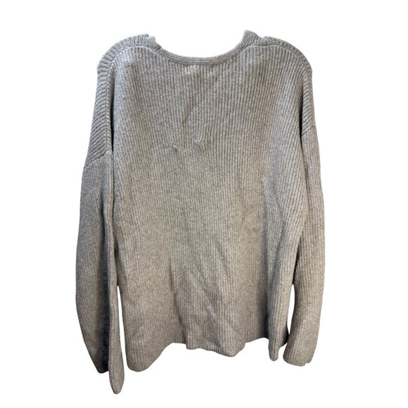 Treasure &‎ Bond Womens Grey Ribbed Knit V-Neck Sweater Size L - Picture 2 of 6